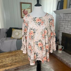 Cato floral lace blouse